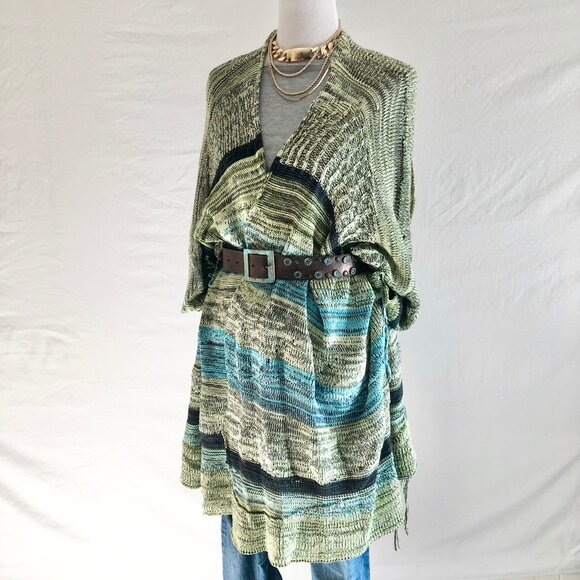 Goddis "Bullito Poolside" Fringe Sweater Knit Cover Up Speckled Knit Size S/M - Picture 7 of 13